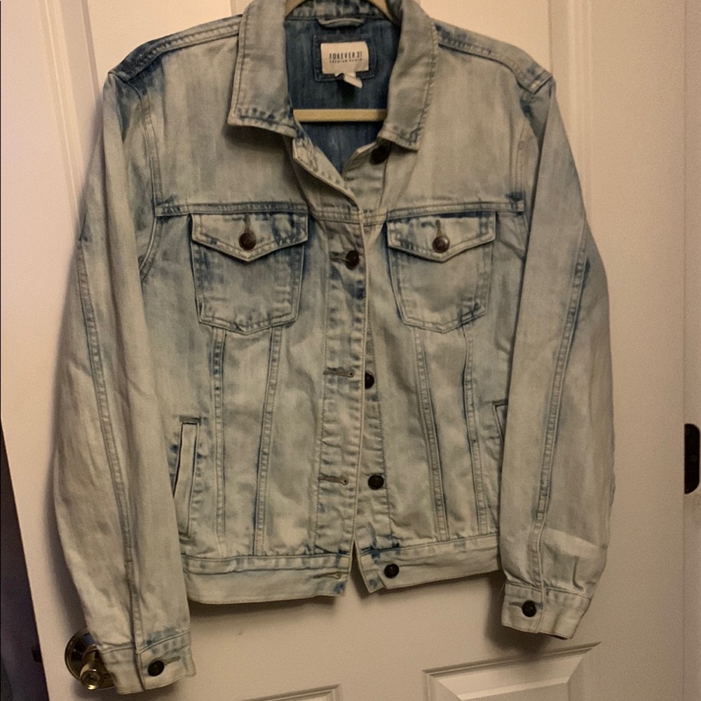 Forever 21 Blue Premium Denim Jacket Size Small - Picture 3 of 6